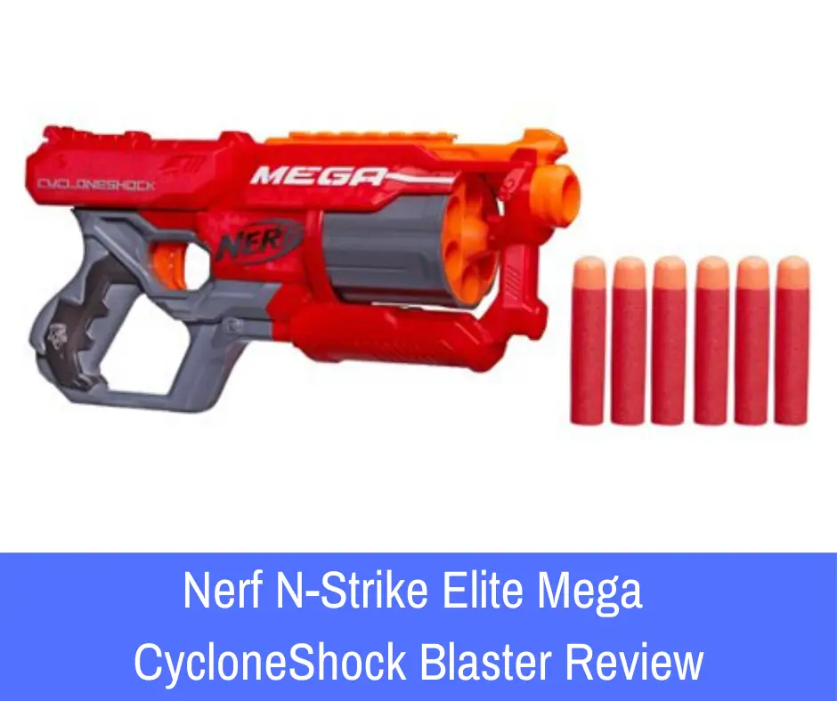 Review: The Nerf N-Strike Elite Mega CycloneShock blaster. To help you understand why this product is something that you need in your weapon stockpile, here is a closer look at the CycloneShock that you need to see if you want this powerful pistol on your side.