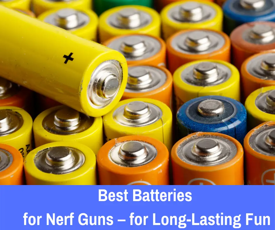 The best batteries for nerf guns is the set of 8 AAs, Cs or Ds that come with a long-lasting charge.