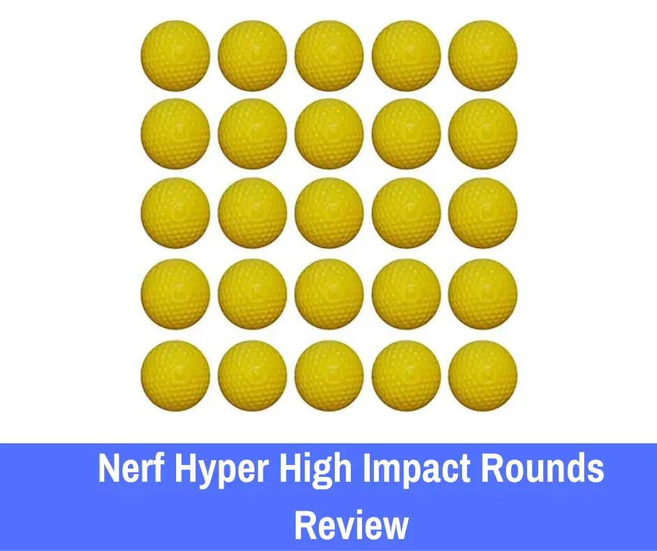 Nerf Hyper High Impact Rounds Review: The Nerf Hyper series was released in 2021, and the Nerf Hyper ammo is similar in nature to the Nerf Rival series ammo, but with a few distinctions. Unlike high-impact foam rounds, Nerf Hyper ammo is made out of rubber. This offers a much denser, more compact blasting capability (even though they have the same round, dimpled body, albeit in a smaller format).