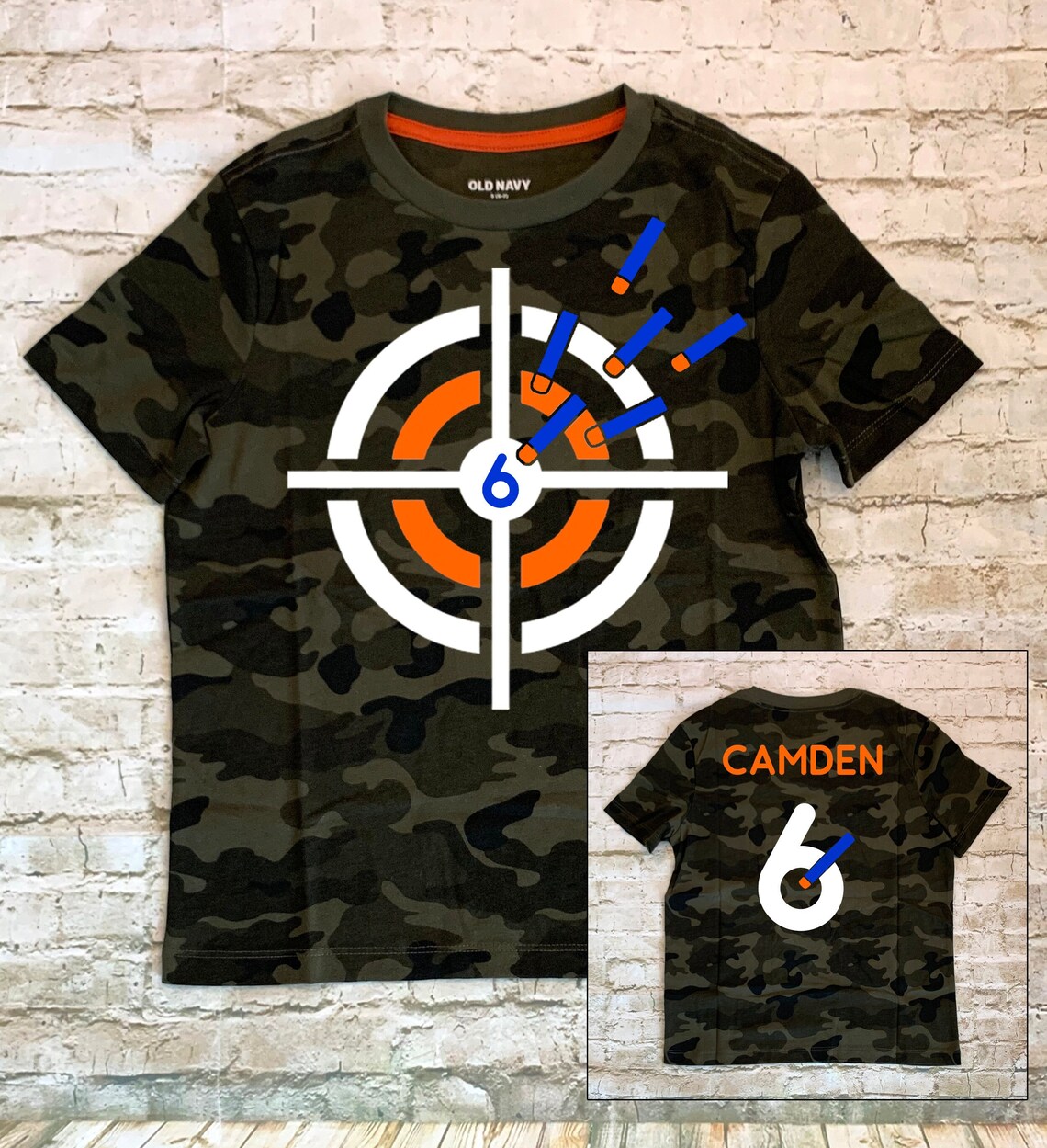 Kids Camo Nerf Gun Party Shirt