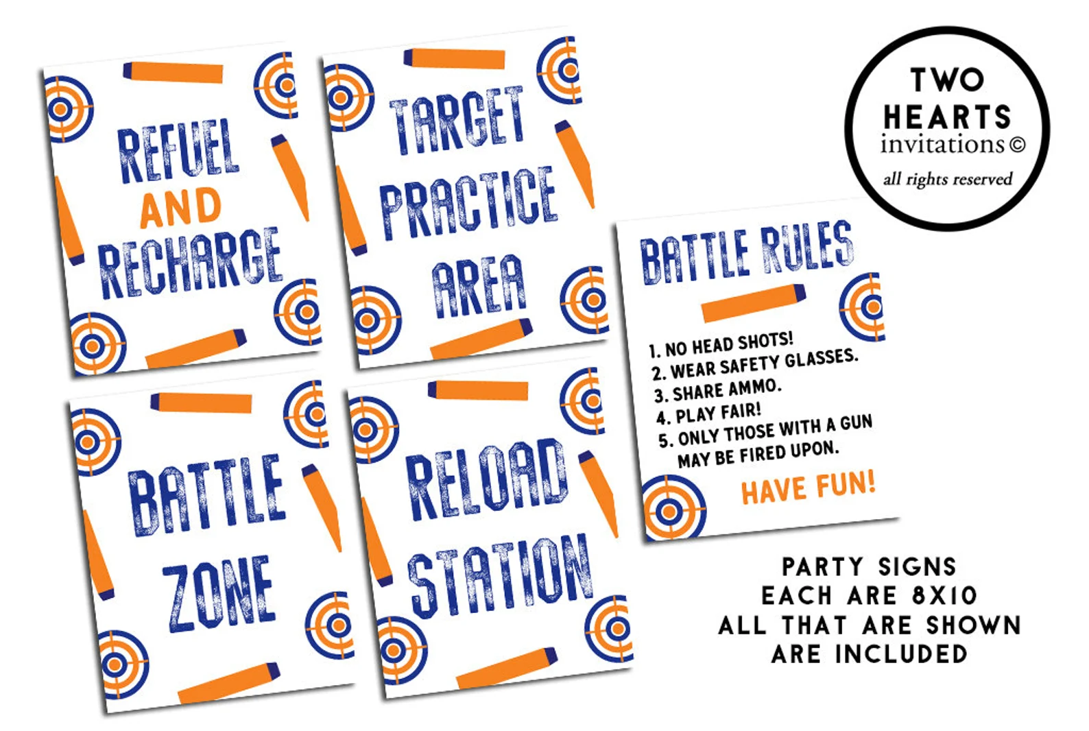 Nerf Birthday Signs Printable Party Table Decor