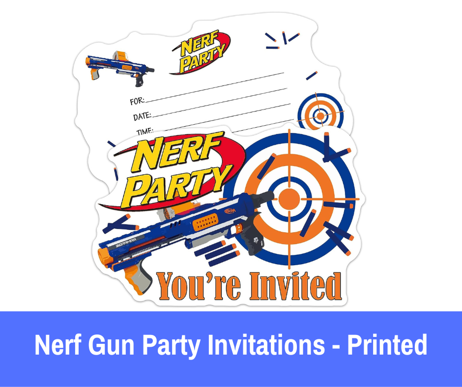Nerf Gun Party Invitations - Printed. Nerf Nerf birthday party invitation