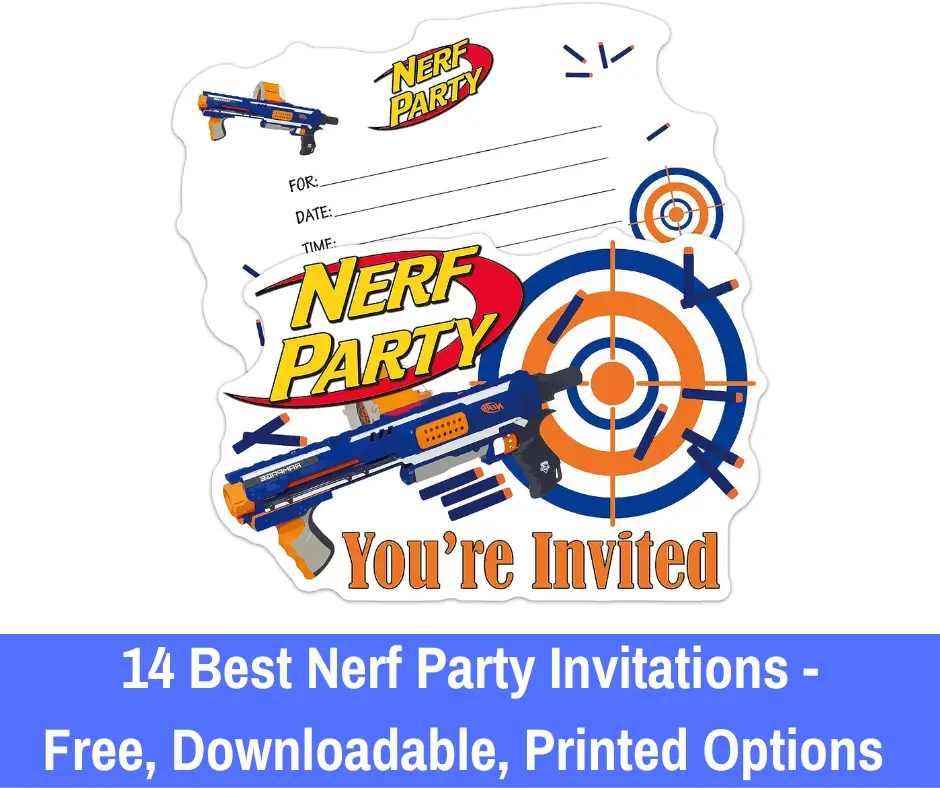14 Best Nerf Party Invitations - Free, Downloadable, Printed Options nerf gun birthday party invitation ideas, nerf gun birthday party invitation, nerf war birthday party invitation free templates, order nerf wars birthday party invitation, nerf party invitation
