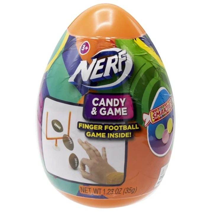 Nerf Giant Easter Egg with Smarties Candy & Finger Football Game