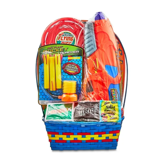 Wondertreats Easter Basket Gift Set Splash n' Blast Plastic Toys and Candies
